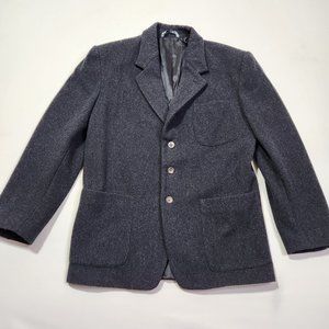 Via Como Mens Gray 3 Button Wool blend Blazer Coat